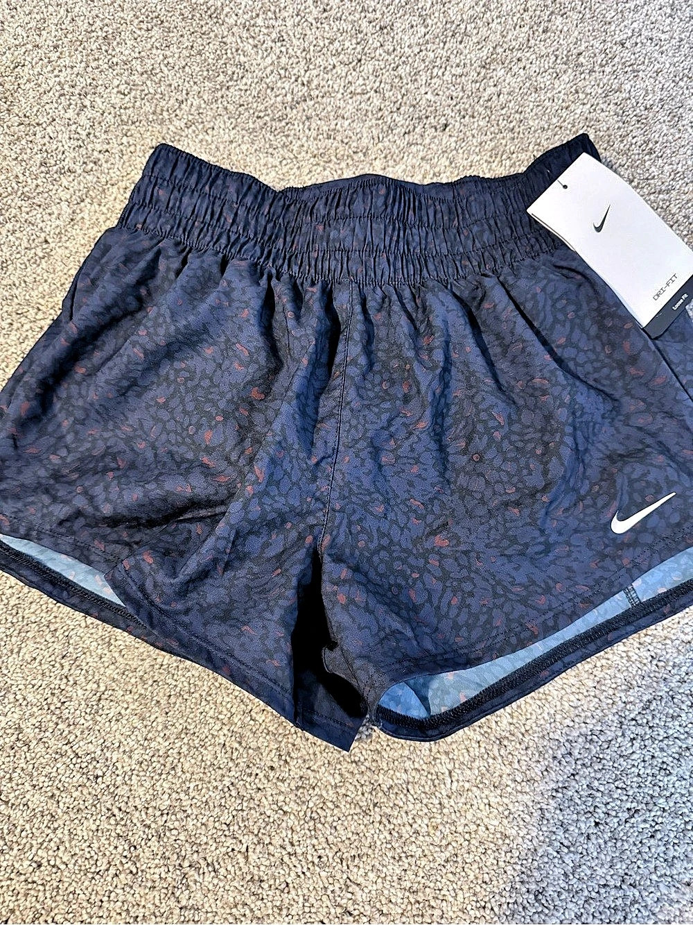 Nike One Dri-FIT Mid-Rise 3" Brief-Lined Shorts Blue & Black XS
